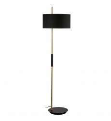  1LT Incandescent Floor Lamp, MB & AGB w/ BK Shade-(FTG-622F-MB-AGB-BK)-Dainolite