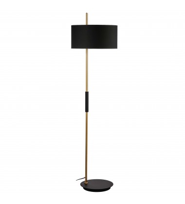  1LT Incandescent Floor Lamp, MB & AGB w/ BK Shade-(FTG-622F-MB-AGB-BK)-Dainolite