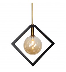  1LT Halogen Pendant MB & VB w/ Champagne Glass-(GLA-121P-MB-VB)-Dainolite