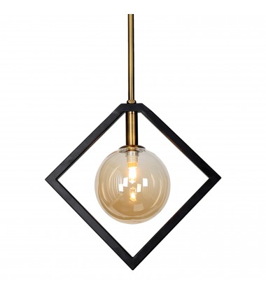  1LT Halogen Pendant MB & VB w/ Champagne Glass-(GLA-121P-MB-VB)-Dainolite