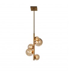  5LT Halogen Pendant VB w/ Champagne Glass-(GLA-175P-VB)-Dainolite