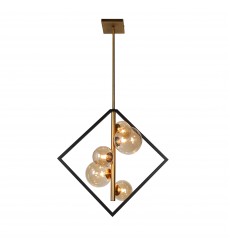  5LT Halogen Pendant MB & VB w/ Champagne Glass-(GLA-215P-MB-VB)-Dainolite