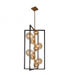  9LT Halogen Pendant MB & VB w/ Champagne Glass-(GLA-309P-MB-VB)-Dainolite
