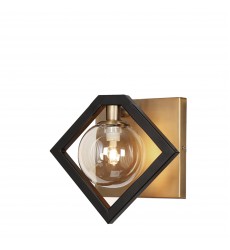  1LT Halogen Wall Sconce MB & VB w/ Champg Glass-(GLA-91W-MB-VB)-Dainolite