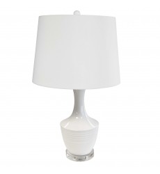  1LT Incandescent Table Lamp, WH w/ WH Shade-(GOL-271T-WH)-Dainolite