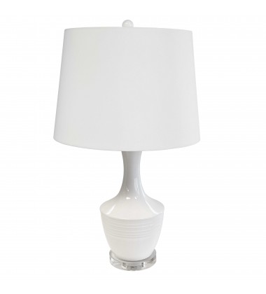  1LT Incandescent Table Lamp, WH w/ WH Shade-(GOL-271T-WH)-Dainolite