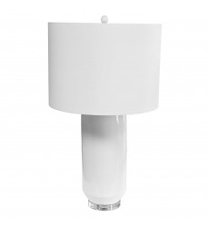  1LT Incandescent Table Lamp, WH w/ WH Shade-(GOL-301T-WH)-Dainolite