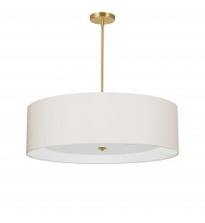 4LT Incand Pendant, AGB w/ CRM Shade-(HEL-304P-AGB-CRM)-Dainolite  4LT Incand Pendant, AGB w/ CRM Shade-(HEL-304P-AGB-CRM)-Dainolite