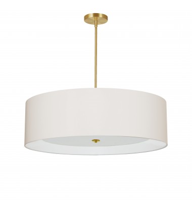 4LT Incand Pendant, AGB w/ CRM Shade-(HEL-304P-AGB-CRM)-Dainolite  4LT Incand Pendant, AGB w/ CRM Shade-(HEL-304P-AGB-CRM)-Dainolite