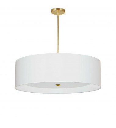  4LT Incan Pendant, AGB, WH Shade w/ WH Diffuser-(HEL-304P-AGB-WH)-Dainolite
