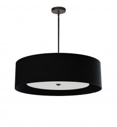  4LT Incan Pendant, MB, BK Shade w/ WH Diffuser-(HEL-304P-MB-BW)-Dainolite