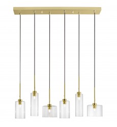  6LT Halogen Horizontal Pendant, AGB w/ Clear Glass-(IC-286P-AGB)-Dainolite