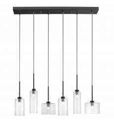  6LT Halogen Horizontal Pendant, MB w/ Clear Glass-(IC-286P-MB)-Dainolite