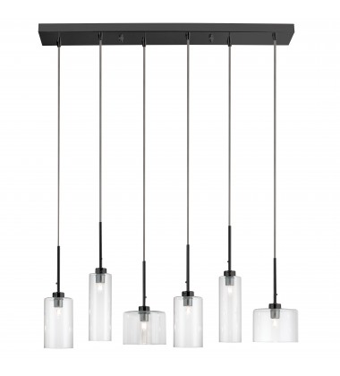  6LT Halogen Horizontal Pendant, MB w/ Clear Glass-(IC-286P-MB)-Dainolite