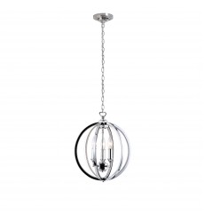 3LT Chandelier, Polished Chrome w/Jewelled Accents-(KAR-143C-PC)-Dainolite  3LT Chandelier, Polished Chrome w/Jewelled Accents-(KAR-143C-PC)-Dainolite