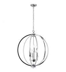 6LT Fixture, Polished Chrome w/Jewelled Accents-(KAR-246C-PC)-Dainolite  6LT Fixture, Polished Chrome w/Jewelled Accents-(KAR-246C-PC)-Dainolite
