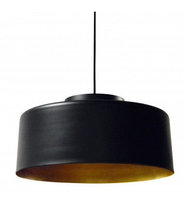  1LT Incandescent Metal Pendant,Black & Gold Finish-(KUP-201P-BK-GLD)-Dainolite