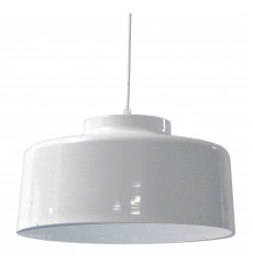  1LT Incandescent Metal Pendant, White Finish-(KUP-201P-WH)-Dainolite