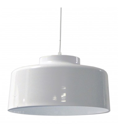 1LT Incandescent Metal Pendant, White Finish-(KUP-201P-WH)-Dainolite