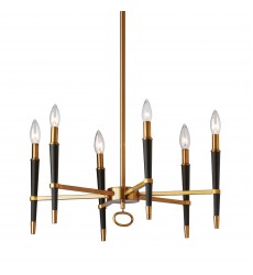  6LT Incandescent Chandelier, VB Finish-(LAN-246C-VB)-Dainolite
