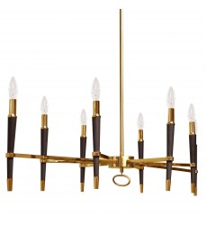 8LT Incandescent Horizontal Chandelier, VB Finish-(LAN-408HC-VB)-Dainolite  8LT Incandescent Horizontal Chandelier, VB Finish-(LAN-408HC-VB)-Dainolite