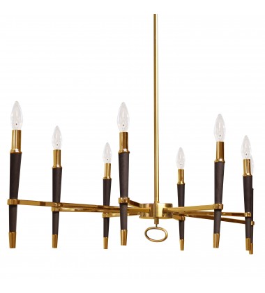 8LT Incandescent Horizontal Chandelier, VB Finish-(LAN-408HC-VB)-Dainolite  8LT Incandescent Horizontal Chandelier, VB Finish-(LAN-408HC-VB)-Dainolite