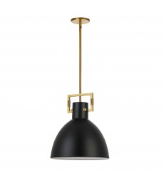  1LT Incandescent Pendant, AGB w/ MB Metal Shade-(LBY-141P-MB-AGB)-Dainolite