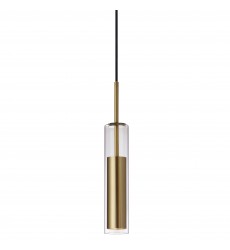  6W Pendant, Aged Brass Finish w/ CLR Glass-(LUN-1LEDP-AGB)-Dainolite