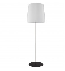  1LT Drum Floor Lamp w/ Jtone WH Shade, BK-(MM681F-BK-790)-Dainolite