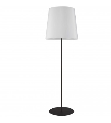 1LT Drum Floor Lamp w/ Jtone WH Shade, BK-(MM681F-BK-790)-Dainolite