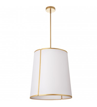 3LT Notched Pendant GLD, WH Shade & Diff-(NDR-183P-GLD-WH)-Dainolite  3LT Notched Pendant GLD, WH Shade & Diff-(NDR-183P-GLD-WH)-Dainolite
