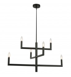 6LT Chandelier, MB-(NOR-326C-MB)-Dainolite  6LT Chandelier, MB-(NOR-326C-MB)-Dainolite