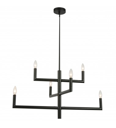 6LT Chandelier, MB-(NOR-326C-MB)-Dainolite  6LT Chandelier, MB-(NOR-326C-MB)-Dainolite
