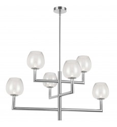 6LT Chandelier, PC w/ CLR Glass-(NOR-326C-PC-CLR)-Dainolite  6LT Chandelier, PC w/ CLR Glass-(NOR-326C-PC-CLR)-Dainolite