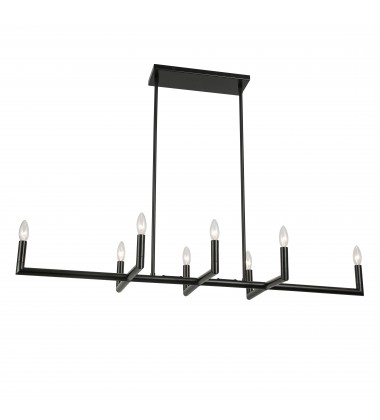 8LT Horiz Chandelier, MB-(NOR-478HC-MB)-Dainolite  8LT Horiz Chandelier, MB-(NOR-478HC-MB)-Dainolite