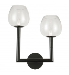 2LT Incandescent Wall Sconce, MB w/ CLR Glass-(NOR-L-112W-MB-CLR)-Dainolite  2LT Incandescent Wall Sconce, MB w/ CLR Glass-(NOR-L-112W-MB-CLR)-Dainolite