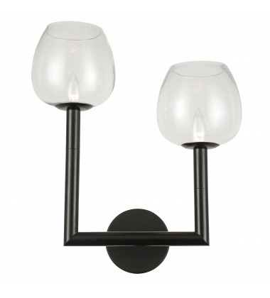 2LT Incandescent Wall Sconce, MB w/ CLR Glass-(NOR-L-112W-MB-CLR)-Dainolite  2LT Incandescent Wall Sconce, MB w/ CLR Glass-(NOR-L-112W-MB-CLR)-Dainolite