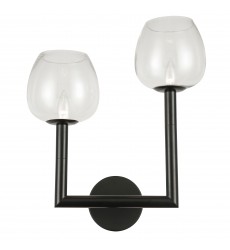 2LT Incandescent Wall Sconce, MB w/ CLR Glass-(NOR-R-112W-MB-CLR)-Dainolite  2LT Incandescent Wall Sconce, MB w/ CLR Glass-(NOR-R-112W-MB-CLR)-Dainolite