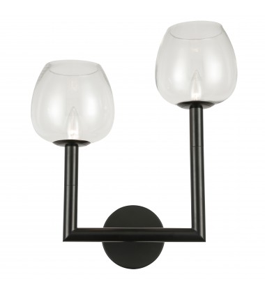 2LT Incandescent Wall Sconce, MB w/ CLR Glass-(NOR-R-112W-MB-CLR)-Dainolite  2LT Incandescent Wall Sconce, MB w/ CLR Glass-(NOR-R-112W-MB-CLR)-Dainolite