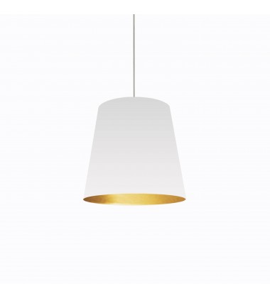  1LT Oversized Drum Pendant, Medium - Wht/Gld-(OD-M-692)-Dainolite