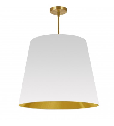 1LT Oversized Drum Pendant Large, WH/GLD Shade-(ODR-L-692)-Dainolite  1LT Oversized Drum Pendant Large, WH/GLD Shade-(ODR-L-692)-Dainolite