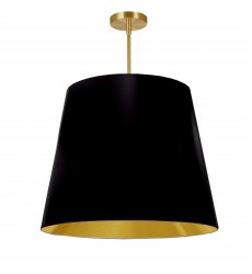  1LT Oversized Drum Pendant Large, BK/GLD Shade-(ODR-L-698)-Dainolite