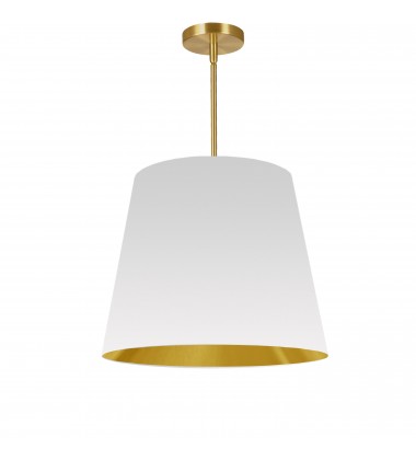 1LT Oversized Drum Pendant Medium, WH/GLD Shade-(ODR-M-692)-Dainolite  1LT Oversized Drum Pendant Medium, WH/GLD Shade-(ODR-M-692)-Dainolite