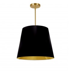  1LT Oversized Drum Pendant Medium, BK/GLD Shade-(ODR-M-698)-Dainolite