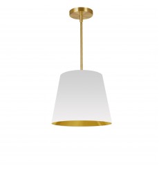 1LT Oversized Drum Pendant Small, WH/GLD Shade-(ODR-S-692)-Dainolite  1LT Oversized Drum Pendant Small, WH/GLD Shade-(ODR-S-692)-Dainolite