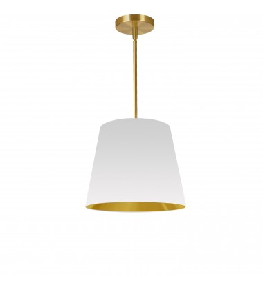 1LT Oversized Drum Pendant Small, WH/GLD Shade-(ODR-S-692)-Dainolite  1LT Oversized Drum Pendant Small, WH/GLD Shade-(ODR-S-692)-Dainolite