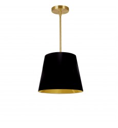  1LT Oversized Drum Pendant Small, BK/GLD Shade-(ODR-S-698)-Dainolite