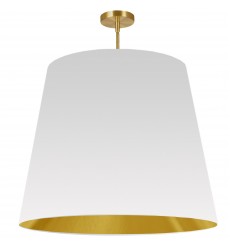 1LT Oversized Drum Pendant X-Large, WH/GLD Shade-(ODR-XL-692)-Dainolite  1LT Oversized Drum Pendant X-Large, WH/GLD Shade-(ODR-XL-692)-Dainolite