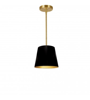  1LT Oversized Drum Pendant X-Small, BK/GLD Shade-(ODR-XS-698)-Dainolite