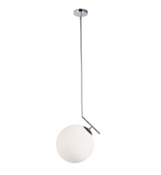  1LT Incand White Glass Pendant, PC Finish-(ORN-141P-PC-WH)-Dainolite